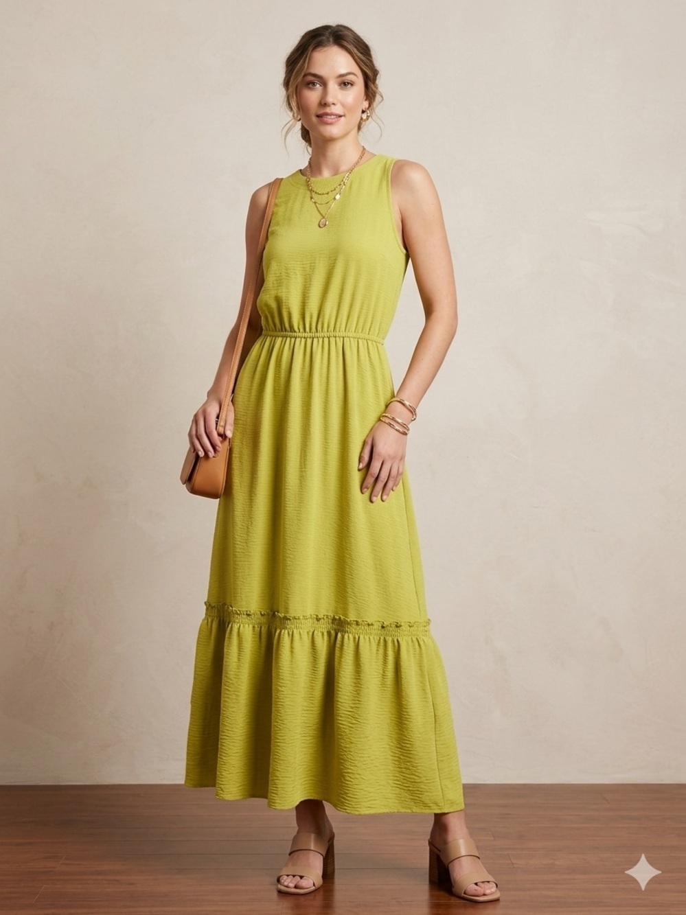Calvin Klein Lime Green Sleeveless Maxi Dress NWT